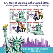 Antigua 2010 - Boy Scouts of America - Sheet of 4 Stamps - Scott #3097 - MNH