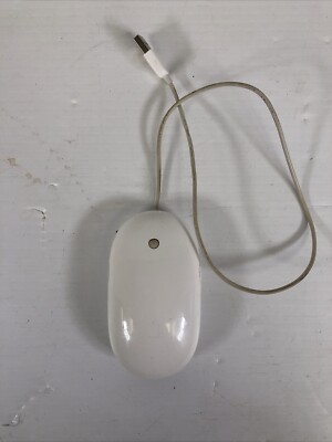 Genuine Apple Wired Mighty Mouse A1152 USB Optical White - B condition