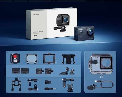 WOLFANG Action Camera 4K 60FPS 24MP GA300, WiFi EIS Touch Screen Sports Camera - Picture 7 of 10
