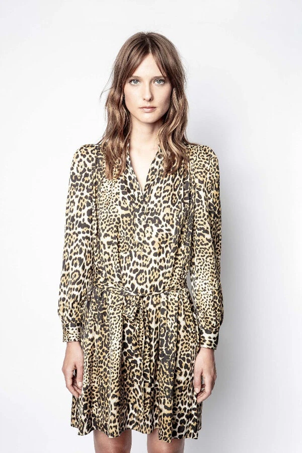 Zadig and voltaire leopard print sale dress