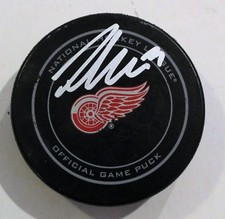 Filip Zadina Signed Detroit Red Wings Official Game Puck w/JSA COA 2019