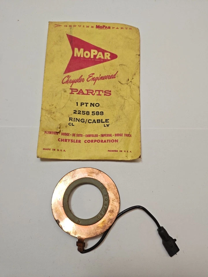 Anillo de contacto y cable Plymouth Desoto Dodge Chrysler 1960-1962 bocina 2258588 nuevo de stock Foto 3 de 4
