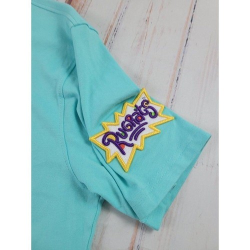 Nickelodeon Y2K 90s Rugrats Teal Graphic T-shirt Size L Embroider - Picture 3 of 24