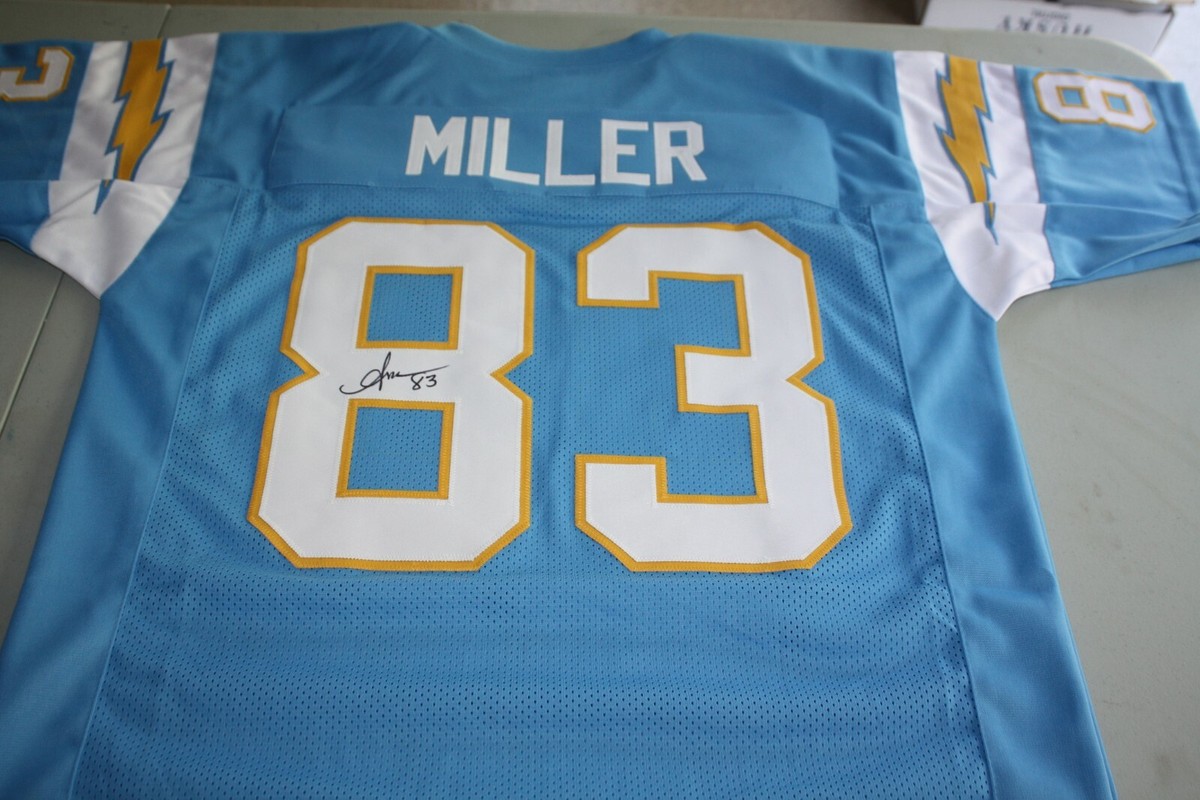 SAN DIEGO CHARGERS ANTHONY MILLER #83 SIGNED JERSEY POWDER BLUE