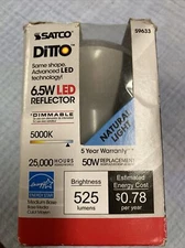 Satco S9633 6.5 watt R20 5000K Dimmable Medium Base LED Light Bulb