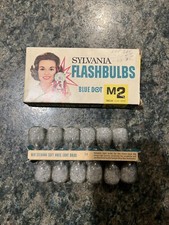 Sylvania M2 Blue Dot Flashbulbs 12 Clear Bulbs Vintage Flash Bulbs