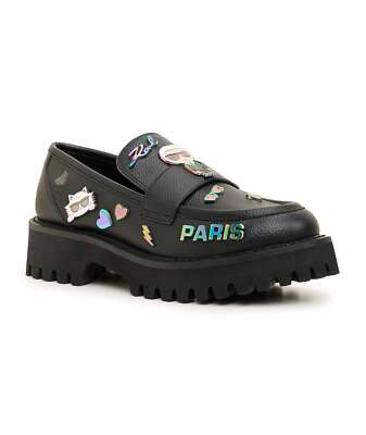 KARL LAGERFELD PARIS Gaston Appliqué Chunky Loafers Size 5