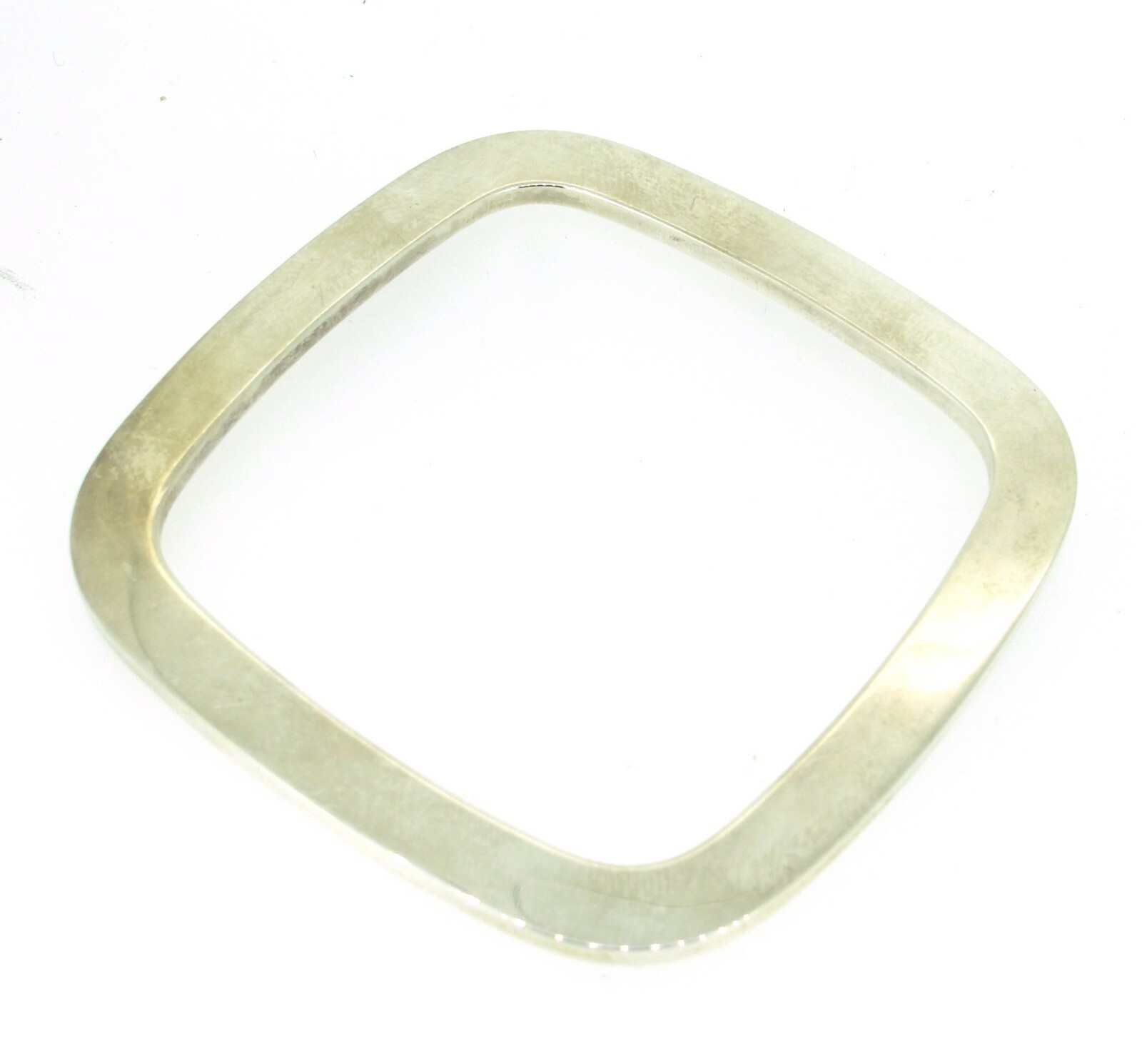 Tuscany Silver Bracciale Bangle Rettangolare Vuoto In Argento Sterling 925 Riciclato - Gioiello Moderno E Ipoallergenico Per Donna