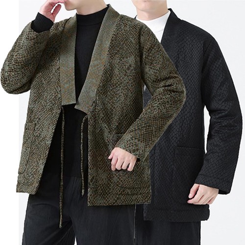 Cardigan imbottito casual da uomo Jacquard Hanfu Oversize da uomo casual - Foto 1 di 18