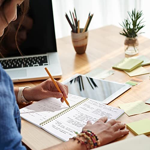 Simplified Meeting Notebook For Work Organization - Easily Take Notes And Green - Bild 4 von 7