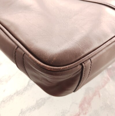 Coach F71066 Lexington Chocolate Brown Leather Turnlock Briefcase