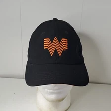 Whataburger Employee Uniform Black Logo Adjustable Hat Baseball Cap Food Burger