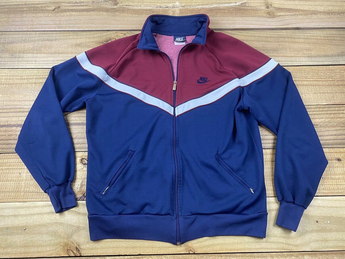 VTG 80's Nike Blue Tag Full Zip Running Track Jacket L Navy VTG 80's Nike Blue Tag Full Zip Running Track Jacket L Navy