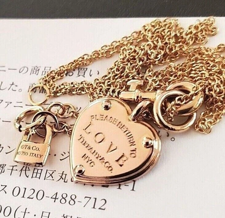 TIFFANY and Co. 18K Gold Heart Lock Pendant Necklace For Sale at 1stDibs |  tiffany lock necklace gold