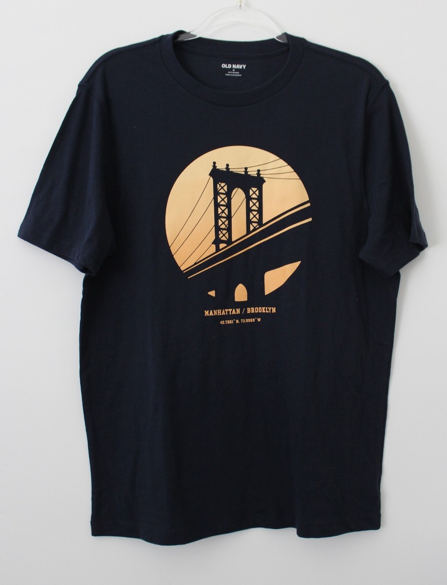 Old Navy Men Soft-Washed Graphic T-Shirt Manhattan/Brooklyn Blue
