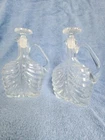 A Pair of Vintage Glass Decanter Oil Vinegar Syrup Milk with Stopper