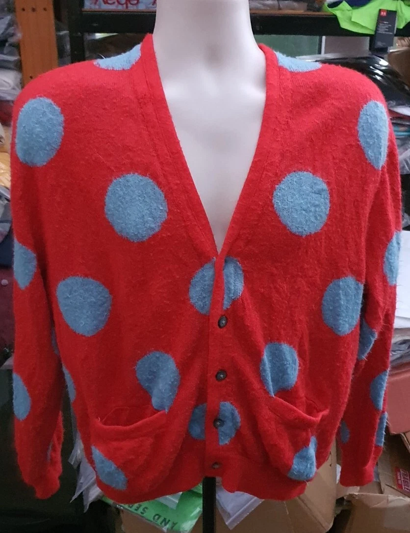 Cardigan SS20 Supreme à pois brossés taille S petit pull rouge acrylique pull