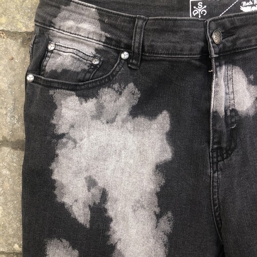 Rock Rebel Denim Jeans By EMP “ No More Rules” Logo Waist 34” Inside Leg 32” - 第 4/19 張圖片