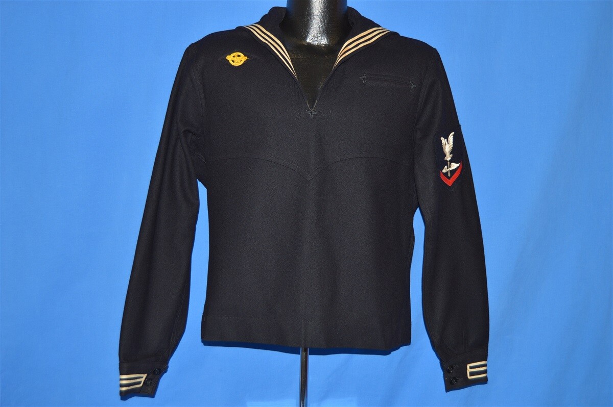 vintage 30s US NAVY MEN'S BLUE JUMPER UNDRESS NAVAL UNIFORM PULLOVER 36 SMALL S eBay