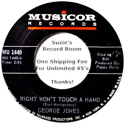 George Jones Right Won't Touch a Hand / Someone Sweet to Love VG/EX 45 7'' Vinyl