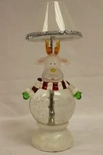 Christmas Reindeer 12" Table Top Lamp, with Light & Automatic Snow Globe, Unique