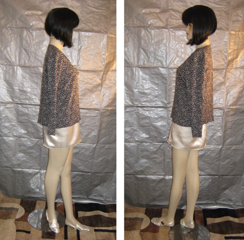 TALBOTS Woman Teen animal print blouse long sleeve open-neck Petite XL - Picture 2 of 5