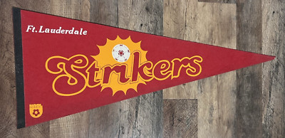 Vintage Soccer 1980's Fort Lauderdale Strikers Full-Size Pennant NASL Rare Find!