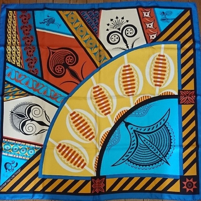 Hermes Scarf GEOMETRIE CRETOISE 90 cm Silk blue Carre 35