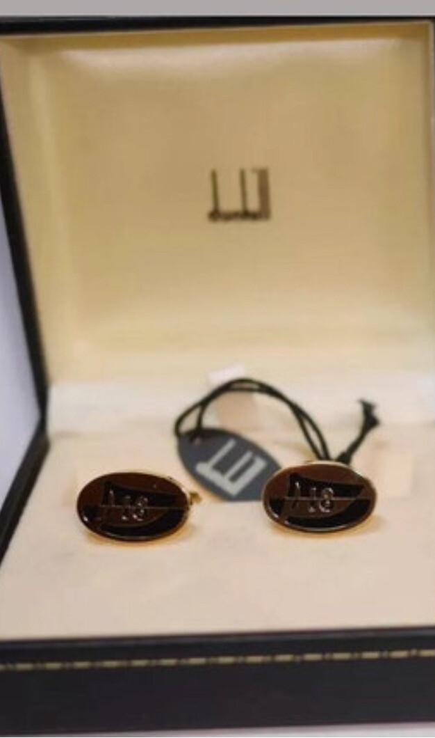 Alfred Dunhill Black Enamel 18th Hole Golf Men's Sterling Silver