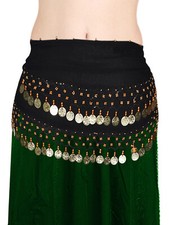 Women's 2 Row Crochet Kid Hip Scarves Gold Coin Belly Dance Accessories Mix Lot