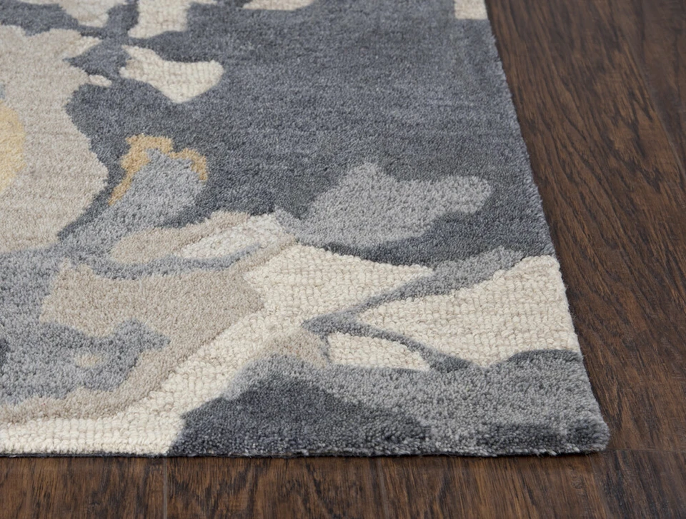 Rizzy Rugs Gray Petals Shaded Leaves Patches Contemporary Area Rug Floral CNP106 - Image 4 of 4
