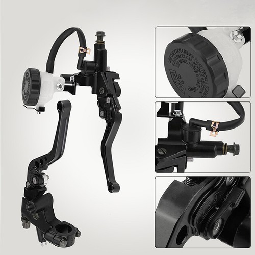 2x Black Motorcycle Brake Master Cylinder Clutch Reservoir Levers set Sport Bike - Picture 8 of 8