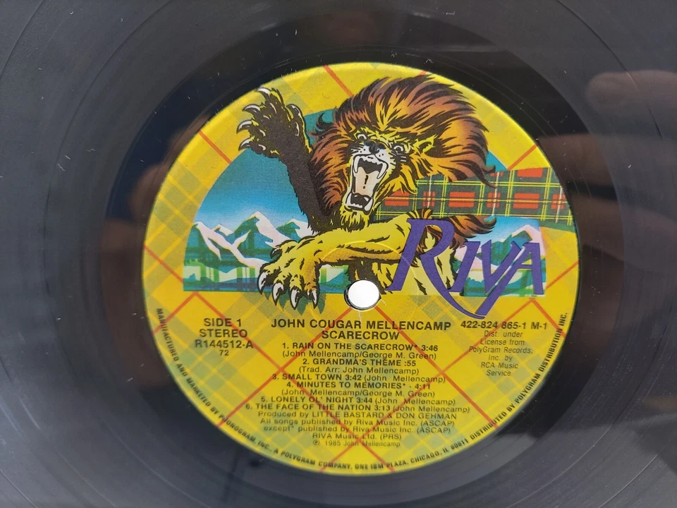 John Cougar Mellencamp Scarecrow LP Record 1985 1st Ultrasonic Clean NM cVG+. Foto 4 de 4