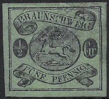 Braunschweig 1861... MiNr. 10 A ...1/2 Gr. 5 Pf...gestempelt