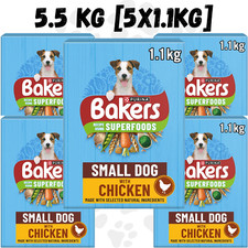 BAKERS Small Dog Dry Food Chicken & Veg 5.5kg [5x1.1kg] - Natural Superfoods