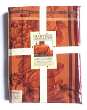 Benson Mills Thanksgiving Fall 60 x 104" Jacquard Tablecloth Pumpkins Sunflowers
