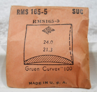 SUC RMS165-5 Watch Crystal For Gruen Curvex 100 - 24.0 x 21.3 mm Replacement