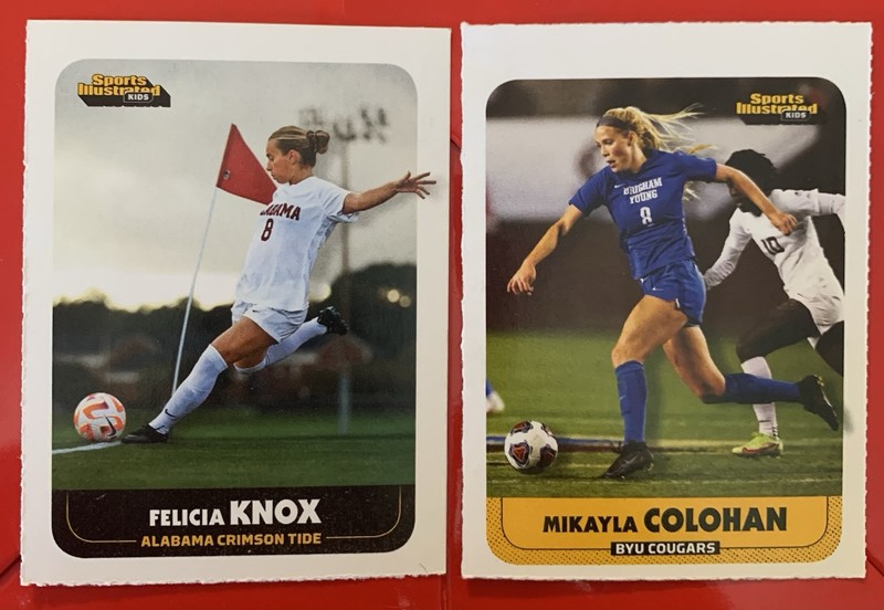 2022-23 Sports Illustrated For Kids NCAA Soccer Stars Knox/Colohan RC’s Lot Of 2