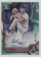 2022 Bowman Draft Chrome Pick Aqua Lava Refractor 61/199 Cole Phillips Auto 0rd2