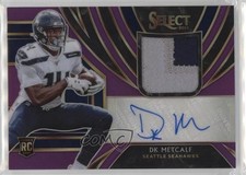 2019 Select Rookie Signature Memorabilia Purple Prizm 44/49 DK Metcalf Auto 6ed