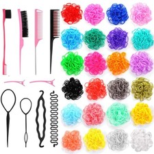 2400Pcs Small Hair Rubber Bands with Hair Styling Tools, 24Colors Mini Elasti...