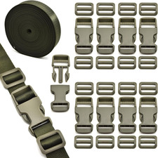 1 Inch Buckles Straps Set with 10 Yards Nylon Webbing, 10 Pcs Quick Side Release