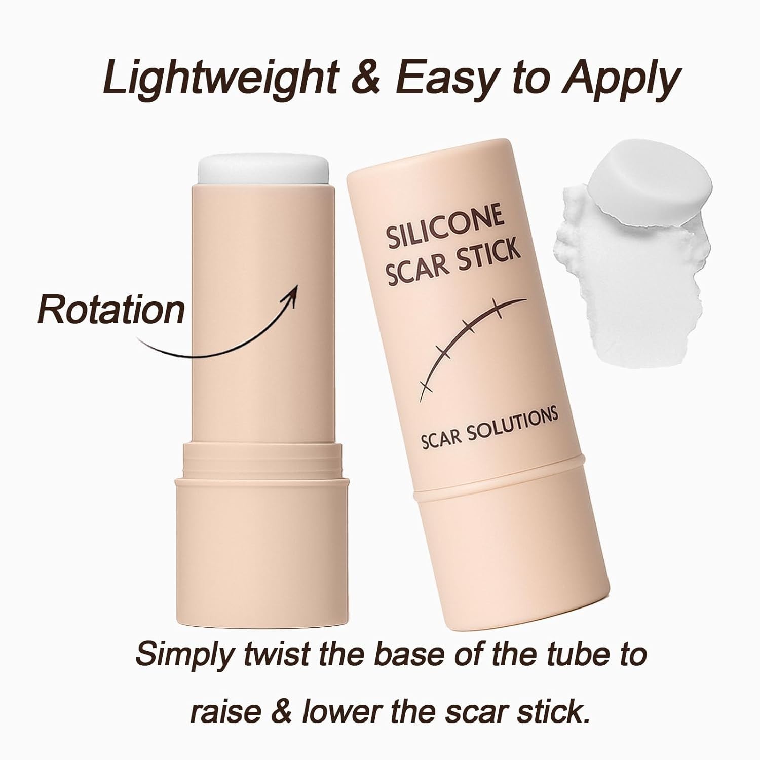 Silicone Scar Stick,containing 60% silicone scar repair ingredients,fades scars.