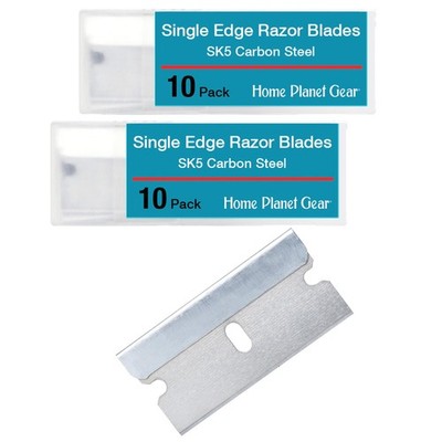 Single Edge Razor Blades - Two 10 Packs - 20 Blades - Heavy Duty SK5 Steel Ut...