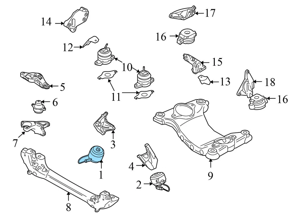 AUDI A8 QUATTRO 2004-2007 4,2 L - Motor derecho/montaje del motor 4E0199381FS Foto 4 de 4