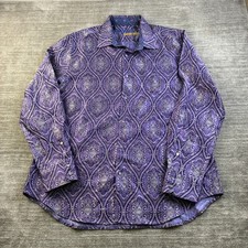Robert Graham Shirt Mens 2XL XXL Purple Limited Edition Jacquard Sovereignty