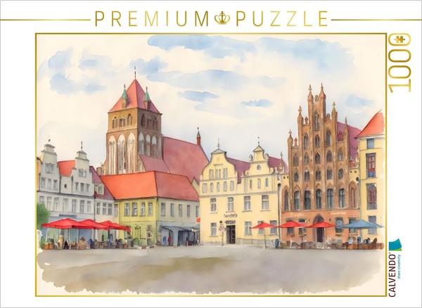 Calvendo Puzzle Marktplatz Greifswald | 1000 Teile Lege-GrößE 64 × 48 Cm Foto-Pu-image