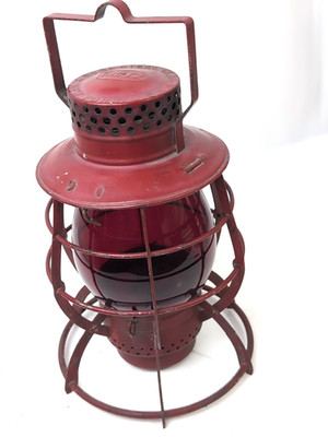 DIETZ - No 39 Steel Clad Railroad Lantern W/ Red ''K'' Globe  - New York, USA