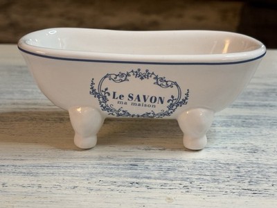 Le Savon Ma Maison Slipper Clawfoot Tub Decorative Ceramic Soap Dish
