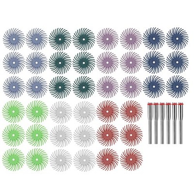 48PCS 80-2500 Grit Diamond Radial Bristle Disc Kit for Wood Metal Polishing